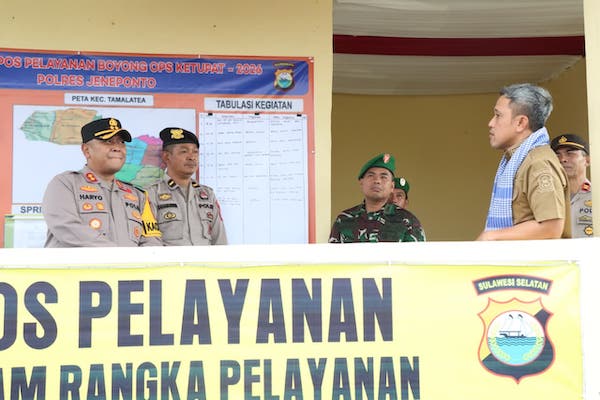 Pastikan Arus Mudik Aman, Kapolres Bersama Forkopimda Jeneponto Tinjau Posko Ops Ketupat 2026