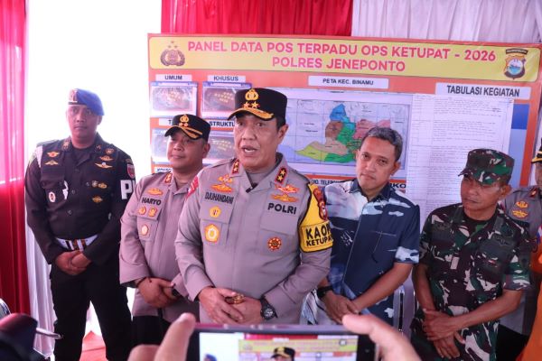 Jalur Selatan Diprediksi Padat, Kapolda Sulsel dan Bupati Jeneponto Cek Kesiapan Posko Mudik 2026