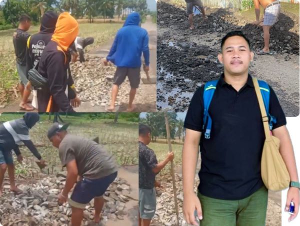 Tanpa Tunggu Anggaran Pemda, Warga Tonrokassi Jeneponto Gotong Royong Perbaiki Jalan Paccakarang