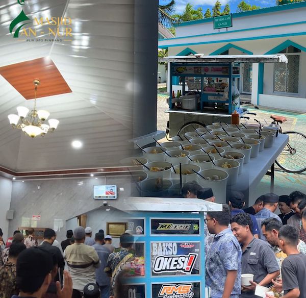 Masjid An-Nur PLN UP3 Pinrang Bagikan Bakso Gratis untuk Jamaah