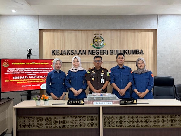 Kejari Bulukumba Terima Pengembalian Rp1,4 Miliar pada Kasus Korupsi Beras SPHP Bulog