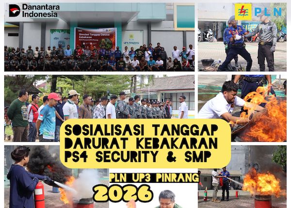 PLN UP3 Pinrang Gelar Simulasi Tanggap Darurat Kebakaran