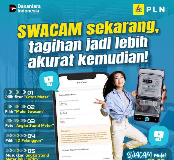 PLN Permudah Kontrol Tagihan Listrik Lewat Fitur SwaCAM di PLN Mobile