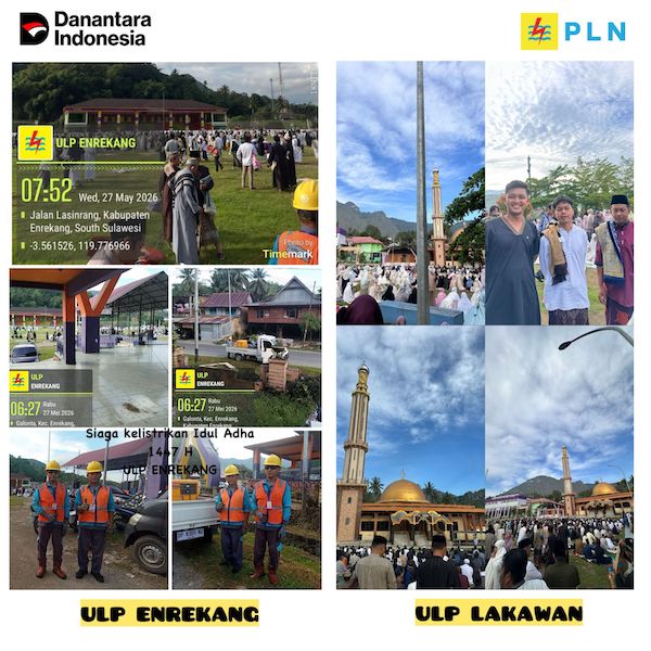 PLN UP3 Pinrang Pastikan Listrik Aman Saat Salat Iduladha di Enrekang