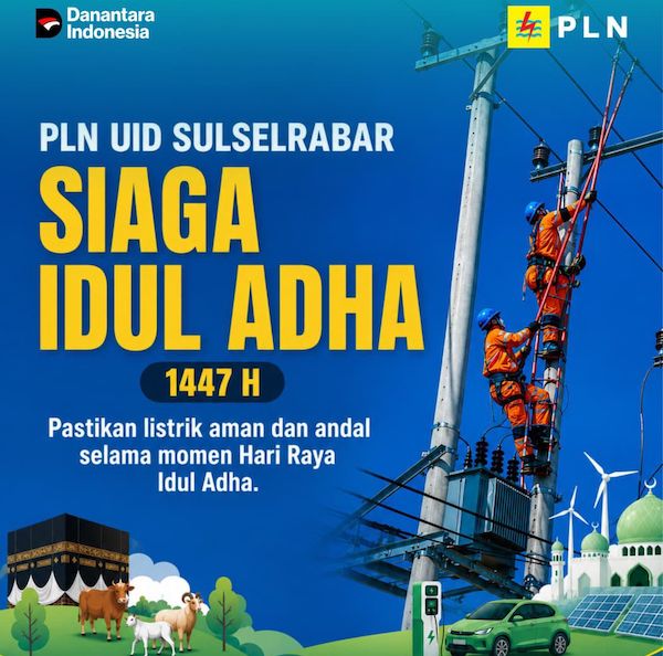 PLN UID Sulselrabar Pastikan Pasokan Listrik Aman Selama Idul Adha