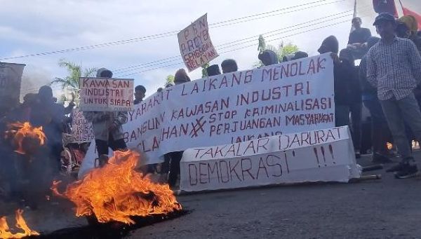 Demo di Takalar Memanas, Massa Bawa Keranda Tolak Proyek Laikang