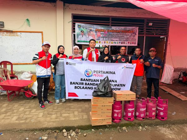 Pertamina Sulawesi Melalui IT Bitung Salurkan Bantuan Penanganan Banjir Bandang Bolaang Mongondow