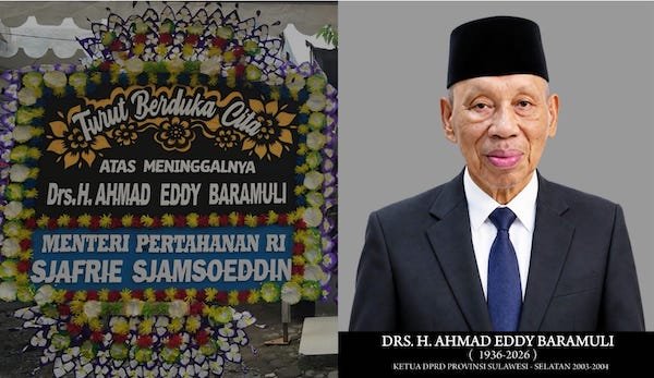 Menhan RI Kirim Penghormatan Terakhir atas Wafatnya Ahmad Eddy Baramuli