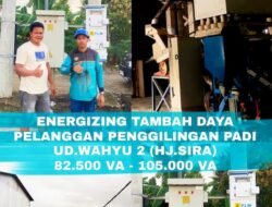 Dukung Produktivitas Pertanian, PLN UP3 Pinrang Energizing Tambah Daya Penggilingan Padi