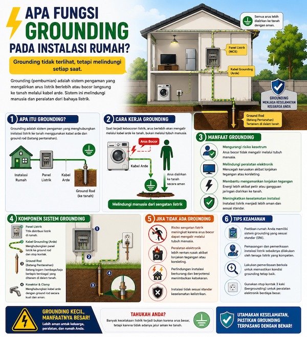 Apa Fungsi Grounding pada Instalasi Rumah? Pengaman Listrik yang Sering Terlupakan