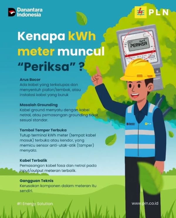PLN UP3 Pinrang Beberkan 5 Penyebab Munculnya Tulisan "Periksa" pada kWh Meter Pelanggan