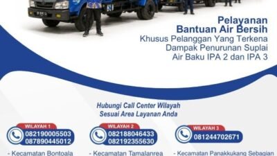 PDAM Makassar Siagakan Mobil Tangki Gratis untuk Pelanggan Terdampak IPA 2 dan 3