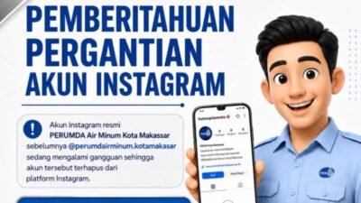 PDAM Makassar Umumkan Pergantian Akun Instagram Resmi