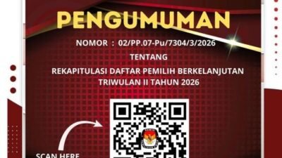 KPU Jeneponto Rilis Rekapitulasi Daftar Pemilih Semester II 2026