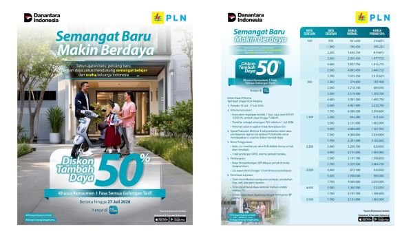 Sambut Tahun Ajaran Baru, PLN Hadirkan Diskon 50 Persen Tambah Daya Listrik