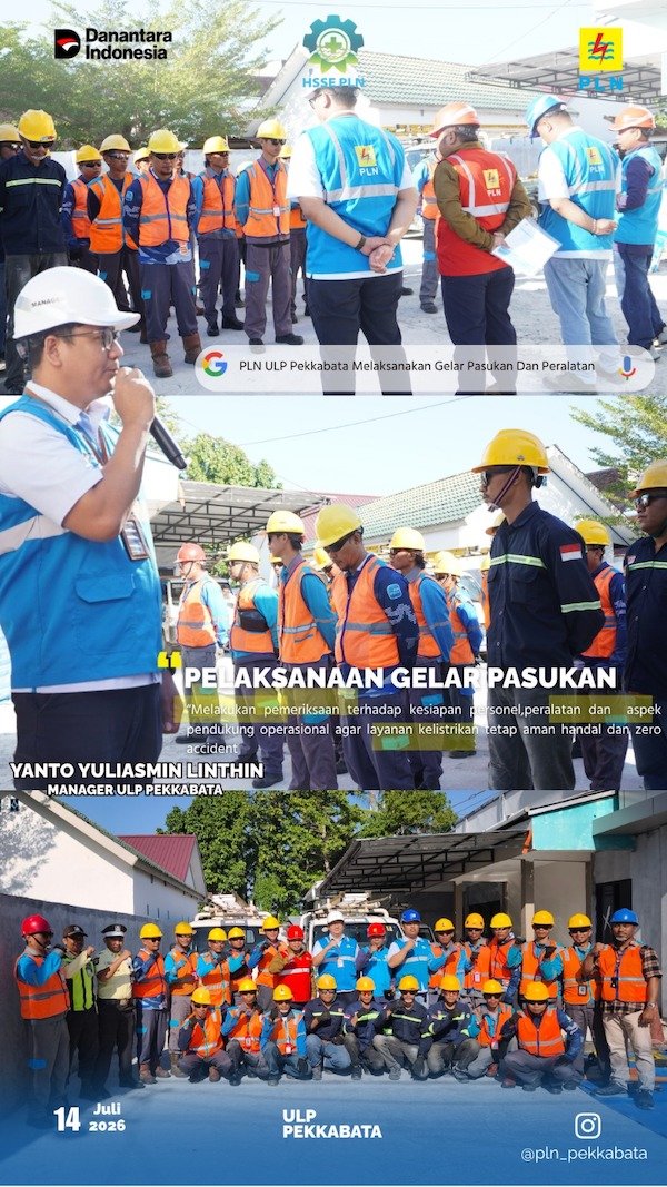 PLN ULP Pekkabata Gelar Pasukan dan Pelayanan Teknik Periode Juli 2026