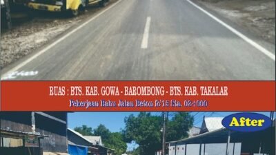 Update MYP Paket 2: Marka Jalan Ruas Gowa-Barombong-Takalar Mulai Terpasang