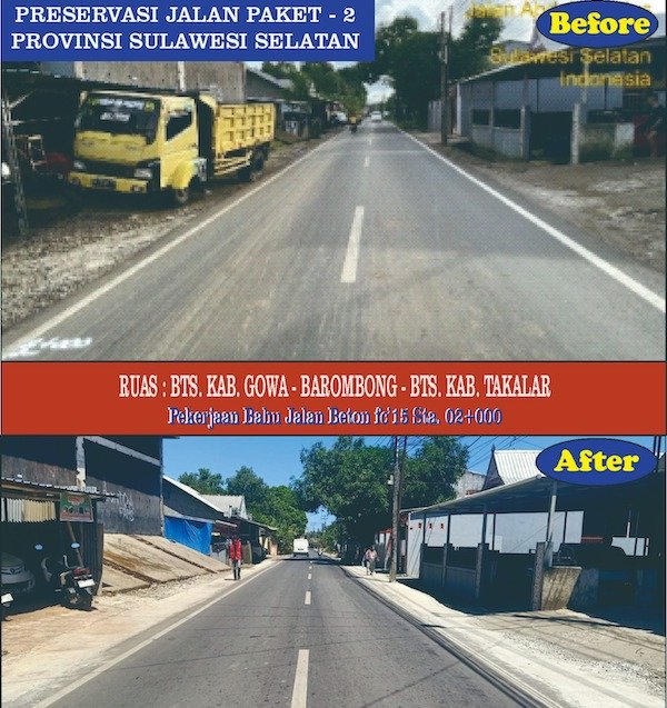 Update MYP Paket 2: Marka Jalan Ruas Gowa-Barombong-Takalar Mulai Terpasang