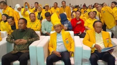 Lagu MBG Sambut Bahil di Hotel Arena Musda Golkar Sulsel