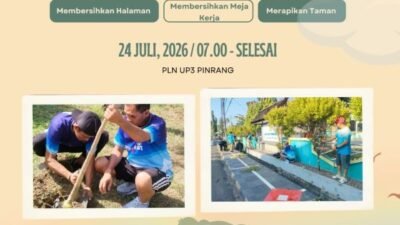 Ciptakan Lingkungan Kerja Asri, PLN UP3 Pinrang Gelar Aksi Jumat Bersih