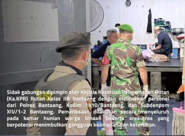Cegah Peredaran Narkotika, Rutan Bantaeng Gelar Razia Gabungan