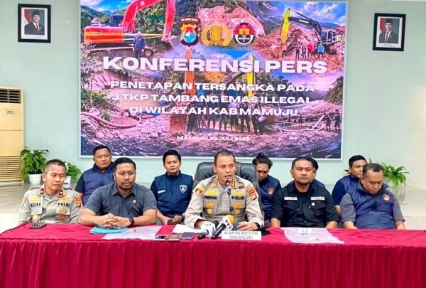 Bongkar Tambang Emas Ilegal di Mamuju, Polisi Amankan Empat Tersangka