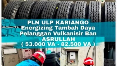PLN ULP Kariango Tambah Daya Pabrik Vulkanisir Ban di Pinrang Hingga 82.500 VA