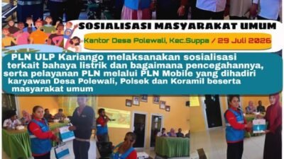 PLN ULP Kariango Gelar Sosialisasi K2 dan PLN Mobile di Desa Polewali