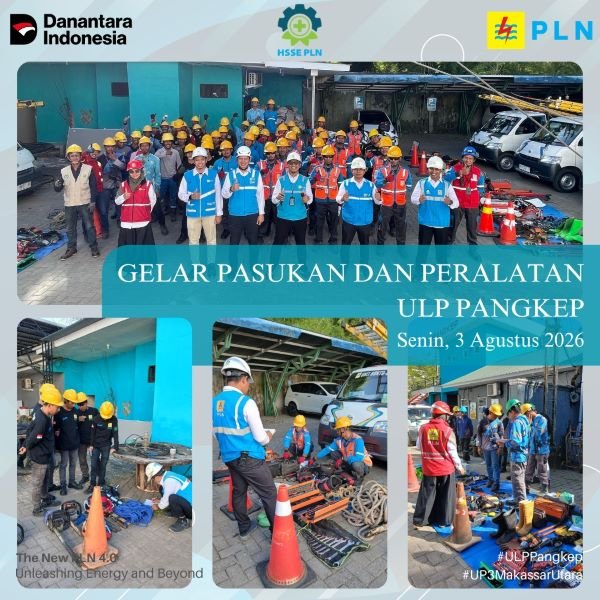 Sambut HUT RI ke-81, ULP Pangkep Gelar Pasukan dan Peralatan Demi Pasokan Listrik Andal