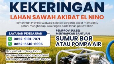 Perkuat Mitigasi Kekeringan, Gubernur Sulsel Siapkan Bantuan Pompa Air dan Sumur Bor untuk Wilayah Petanian