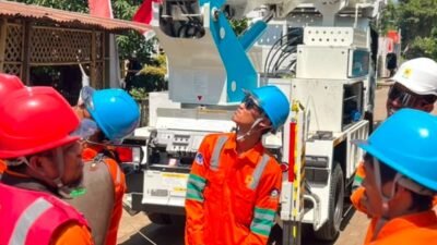 Jelang HUT ke-81 RI, PLN Perkuat Jaringan Listrik di Jalan Nipa-Nipa Makassar dengan Pemeliharaan Isolator Tumpu