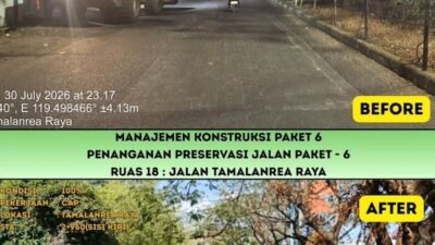 Jalan Tamalanrea Raya Mulai Diaspal Lewat Program MYP Pemprov Sulsel