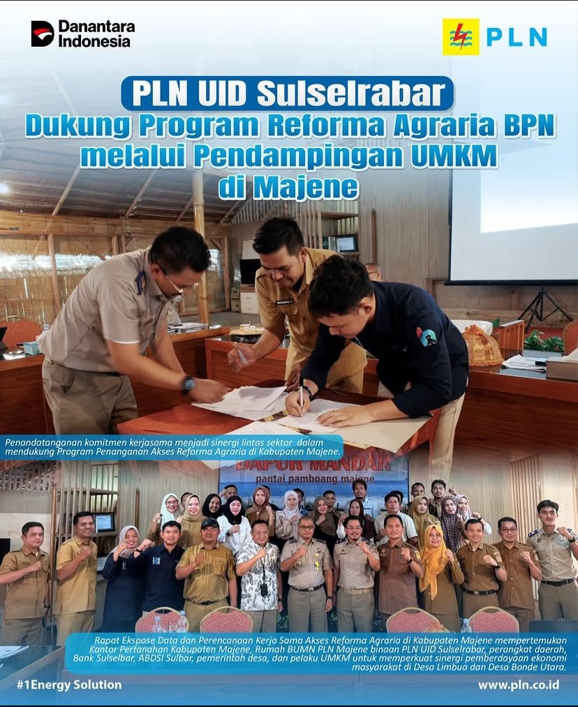 PLN UID Sulselrabar Dampingi UMKM Majene dalam Program Reforma Agraria BPN