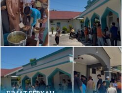 Masjid An-Nur dan YBM PLN UP3 Pinrang Gelar Shalat Jumat dan Berbagi Makan Siang