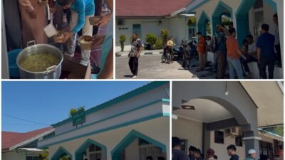 Masjid An-Nur dan YBM PLN UP3 Pinrang Gelar Shalat Jumat dan Berbagi Makan Siang