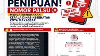 Awas! Nomor WhatsApp Palsu Catut Nama Kadinkes Makassar