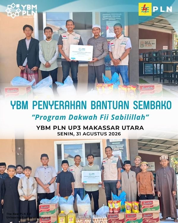 Lewat Program Fii Sabilillah, YBM PLN Makassar Utara Bantu Santri di Moncongloe