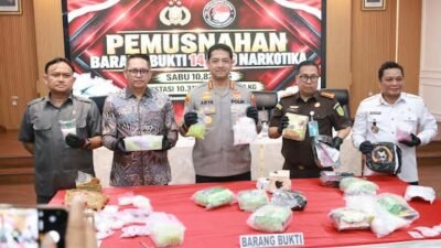 Polrestabes Makassar Musnahkan 10,8 Kg Sabu dan 10,317 Butir Ekstasi
