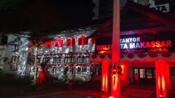 Balai Kota Makassar Berpendar Merah Putih, Lighting Show Dibuka untuk Warga