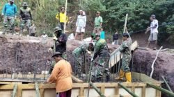 Kodim 1414/Tator Percepat Pembangunan Jembatan Beton di Dusun Karangan