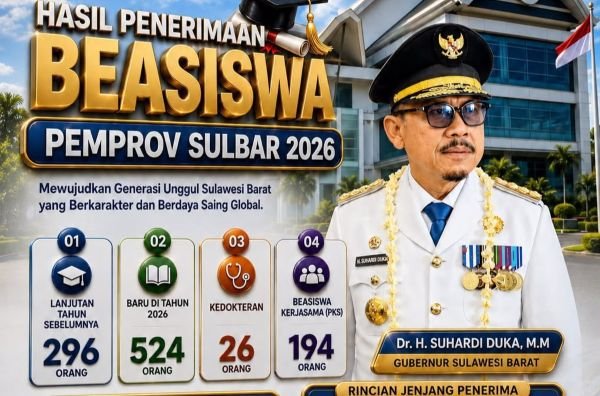 Beasiswa Pemprov Sulbar Tetap Jalan di Tengah Efisiensi, Penerima Capai 1.040 Orang